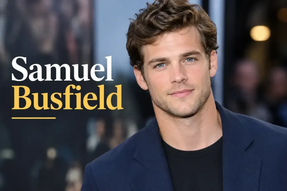 Samuel Busfield portrait in a navy blue blazer